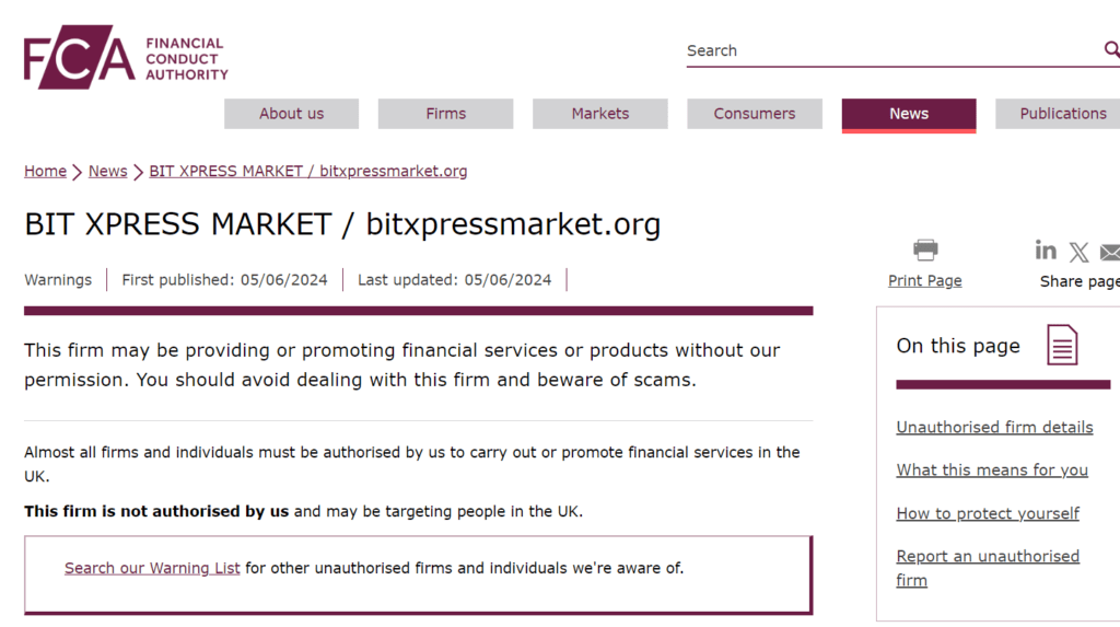 BIT XPRESS MARKET Review: Is bitxpressmarket.org Legit or a Scam?