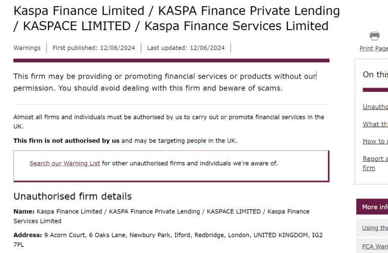 Kaspa Finance Limited Review - Is Kaspa Finance Limited Trustworthy?